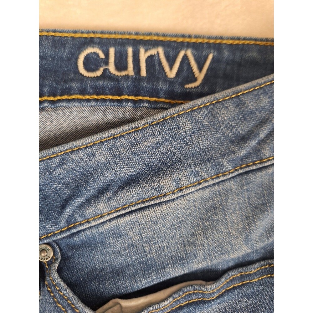 SLINK Curvy Fit Blue Jeans Womens Medium Wash Plus Size 24 Frayed 46x27 Ankle - Picture 3 of 14